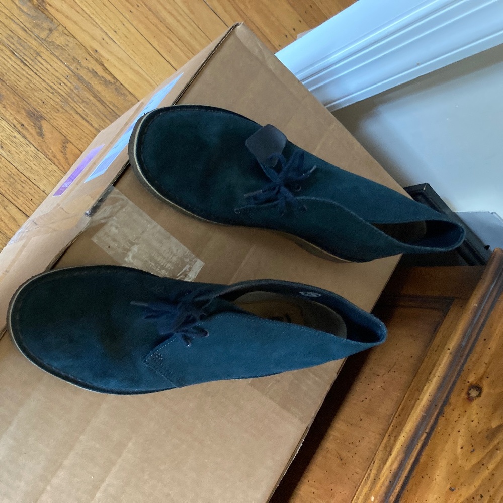 Navy Suede Clark Desert Boots